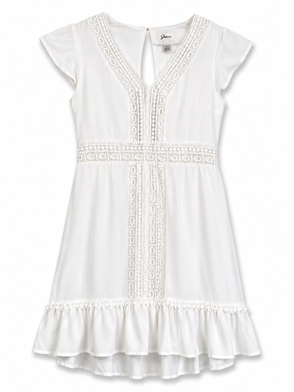 NEW Japna Embroidered Boho Crochet Style Mini Dress S